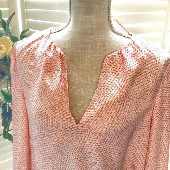 JOIE 100% GEOMETRIC LONG SLEEVE BLOUSE SIZE MED 1226 - Picture 2 of 6